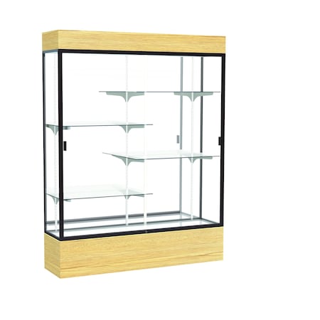 Ghent Lighted Floor Display Case 60x80x16, Mirror, Dark Bronze 2175MB-BZ-LV